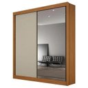 Ver imagem 2 de Guarda Roupa São Paulo 2 Pts com Espelho Cinamomo/off - Leifer
