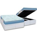 Ver imagem 1 de Cama Box Baú King: Colchão Espuma D45 Castor Sleep Max + Base CRC Courano White(193x203)