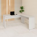 Ver imagem 1 de Mesa Escrivaninha em L F5 Office Moderno sem Gavetas MDP 150cm Cinza