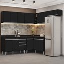Ver imagem 2 de Armário de Cozinha Modulado de Canto 7 Peças Cp20 Balcão com Tampo Preto - Lumil Lumil Móveis