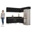 Ver imagem 5 de Armário de Cozinha Modulado de Canto 7 Peças Cp20 Balcão com Tampo Preto - Lumil Lumil Móveis
