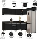 Ver imagem 3 de Armário de Cozinha Modulado de Canto 7 Peças Cp20 Balcão com Tampo Preto - Lumil Lumil Móveis