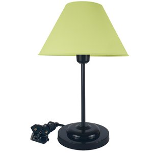Abajur Slim Black´n Sun Luminária de Mesa Fino Quarto Sala – Base Preto Cúpula Amarelo