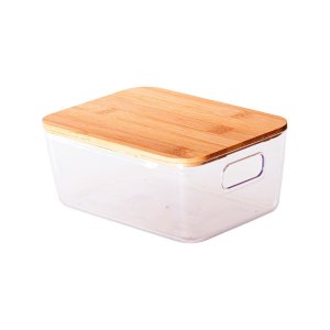 Cesto Organizador C/tampa Bambu Idealle Eco Transp.19x13x8cm