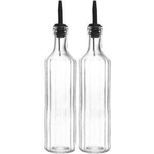 Kit 2 Garrafas para Azeite de Vidro 500ml com Bico Dosador Lyor Vegas Vinagre Transparente