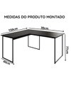 Ver imagem 5 de Escrivaninha em L para Computador e Notebook Max 90x150 cm - Preto