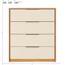 Ver imagem 3 de Cômoda para Quarto com 4 Gavetas Alia Amarelo/Cinamon/Off White