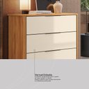Ver imagem 4 de Cômoda para Quarto com 4 Gavetas Alia Amarelo/Cinamon/Off White