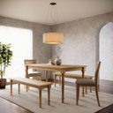 Ver imagem 1 de Conjunto Mesa Rubi com 2 Bancos e 2 Cadeiras Freijó Madeira Pinus - Finestra