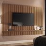 Painel Suspenso Link 2.0 Ripado Castanho para Tv até 70" - Hb Móveis - 2