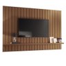 Painel Suspenso Link 2.0 Ripado Castanho para Tv até 70" - Hb Móveis - 1