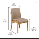 Ver imagem 4 de Kit 2 Cadeiras de Jantar Estofada Lisboa Madeira Mel Linho Marrom Claro L87 Rmi