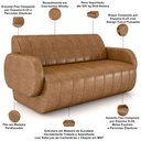 Ver imagem 4 de Sofá 2 Lugares Sala Living Orgânico 168cm Fávara K01 Couríssimo Whisky - Lyam Decor