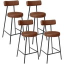 Ver imagem 1 de Kit 04 Banquetas Baixa para Cozinha Sala de Jantar Bar Bancada Milão L02 Couríssimo Marrom - lyam de
