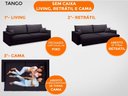 Ver imagem 3 de Sofá Tango 2,40M Sem Caixa, Retrátil e Reclinável Velosuede Preto - Netsofás