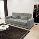 Ver imagem 2 de Sofá Cama 02 lugares Lisboa Suede Pés de Madeira - D’Rossi - Grafite
