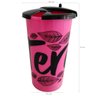 Copo De Tererê Chimarrão Gelado 450ml Copo Para Tererê De Plástico Com Tampa Rosa - 3