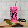 Copo De Tererê Chimarrão Gelado 450ml Copo Para Tererê De Plástico Com Tampa Rosa - 6