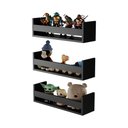 Ver imagem 2 de Kit 3 Prateleiras Porta Brinquedos Preta 60 X 12cm Suporte Invisivel
