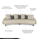 Ver imagem 3 de Sofá Living 3 Lugares 265cm Pés Madeira Morales com Almofadas Linho Bege Areia/Cinza G52 - Gran Belo