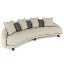 Ver imagem 2 de Sofá Living 3 Lugares 265cm Pés Madeira Morales com Almofadas Linho Bege Areia/Cinza G52 - Gran Belo