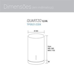Coifa de Ilha Redonda Quartzo Inox Tp3521ix Suggar 35cm 120v - 2
