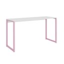 Ver imagem 3 de Avaliando Mesa Escrivaninha Industrial Desk 90 Color Pés de Ferro Branco Rosa
