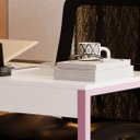 Ver imagem 2 de Avaliando Mesa Escrivaninha Industrial Desk 90 Color Pés de Ferro Branco Rosa