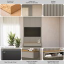 Ver imagem 3 de Painel Ripado Modular 141cm Ozero Mdp/mdf Nicho Arredondado Gris/tauari Fosco G77 - Gran Belo