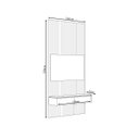 Ver imagem 4 de Painel Ripado Modular 141cm Ozero Mdp/mdf Nicho Arredondado Gris/tauari Fosco G77 - Gran Belo