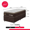 Ver imagem 4 de Cama Box Baú Solteiro + Colchão Comfort Class Pillow Top Marrom/suede Marrom