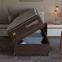 Ver imagem 6 de Cama Box Baú Solteiro + Colchão Comfort Class Pillow Top Marrom/suede Marrom