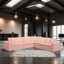 Ver imagem 2 de Sofá Modular Rivieira Linho Rose - Meu Estofado Sofá Modular Riviera Sala Quarto Recepção Hall Hotel