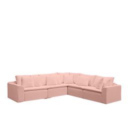 Sofá Modular Rivieira Linho Rose - Meu Estofado Sofá Modular Riviera Sala Quarto Recepção Hall Hotel - 1