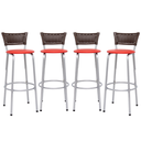Ver imagem 1 de Kit 4 Bancos Alto Tamborete para Balcão Junco Argila Àrea de Lazer Ilha Bancada bar churrasqueira