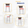 Kit 4 Bancos Alto Tamborete para Balcão Junco Argila Àrea de Lazer Ilha Bancada bar churrasqueira - 4