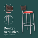 Ver imagem 4 de Kit 4 Bancos Alto Tamborete para Balcão Junco Argila Àrea de Lazer Ilha Bancada bar churrasqueira