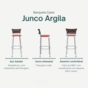 Ver imagem 3 de Kit 4 Bancos Alto Tamborete para Balcão Junco Argila Àrea de Lazer Ilha Bancada bar churrasqueira