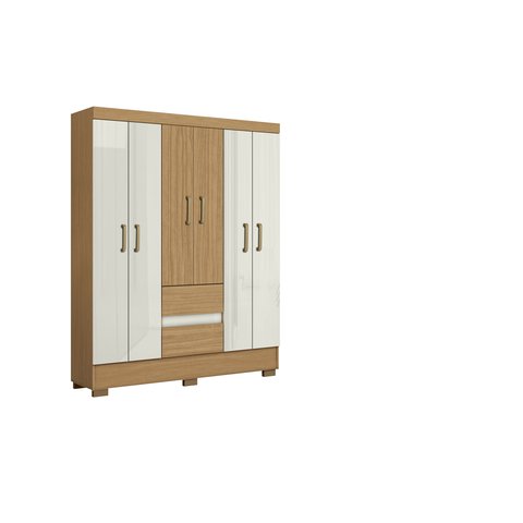 Guarda Roupa 6 Portas 2 Gavetas Coimbra Espaçoso - Atacama / Off White