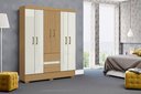 Ver imagem 2 de Guarda Roupa 6 Portas 2 Gavetas Coimbra Espaçoso - Atacama / Off White