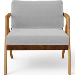 Poltrona Decorativa Para Sala De Estar Pietra L02 Couríssimo Marrom Linho Cinza - Lyam Decor - 3