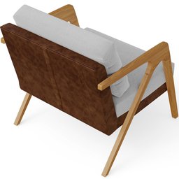 Poltrona Decorativa Para Sala De Estar Pietra L02 Couríssimo Marrom Linho Cinza - Lyam Decor - 7