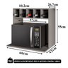 Armário Suporte Microondas Cozinha Madeira com Nicho Adega Bebidas Lisa Cinza - 7