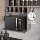 Ver imagem 6 de Armário Suporte Microondas Cozinha Madeira com Nicho Adega Bebidas Lisa Cinza