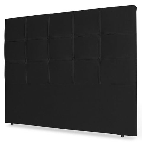Cabeceira Estofada Cama Box Casal King Size Fiorella 195cm Suede Preto - Desk Design