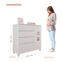 Ver imagem 4 de Cômoda Infantil Fraldario 1 Porta 4 Gavetas Mel