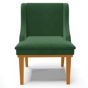 Ver imagem 7 de Kit 3 Cadeiras Decorativas Sala de Jantar Base Fixa de Madeira Firenze Veludo Verde Esmeralda/Castan
