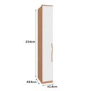 Ver imagem 4 de Guarda Roupa 1 Porta com Prateleira 234cm Setiba Plus Carvalho/branco