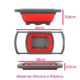 Escorredor Retrátil Macarrão Salada Multiuso Silicone 38cm - 6