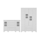 Ver imagem 1 de Quarto de Bebê Completo com Guarda-roupas 4 Portas e Cômoda Luna Multimóveis Mp4797 Branco